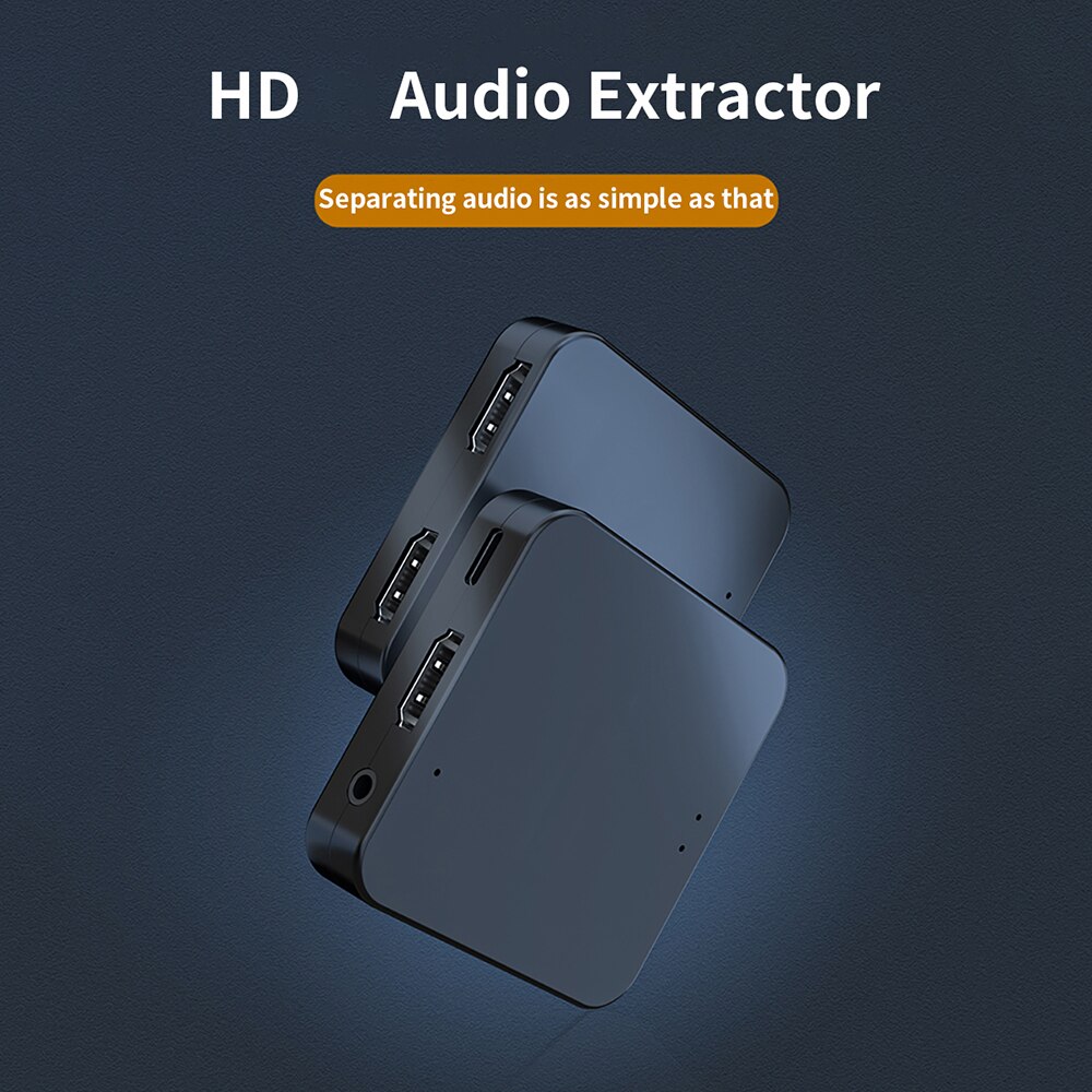 4K 1x2 HDMI-Compatible Switcher Mini 1IN2 OUT Audio Extractor Converter For PS4 Home Theater Application Switch Adapter Spliter