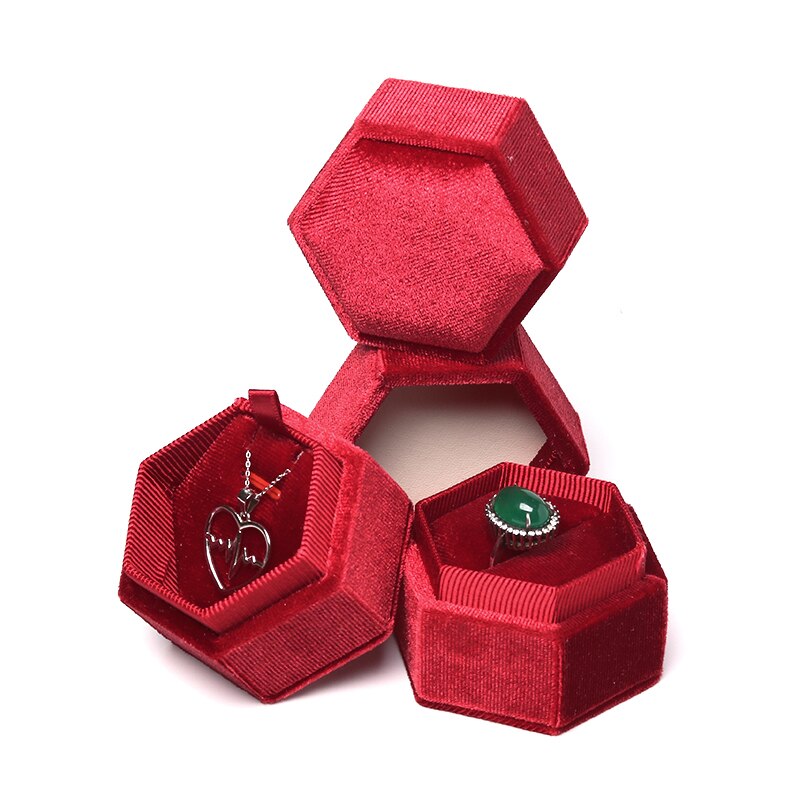 Ringe Box Schmuck Verpackung Box anhänger Box Schmuck ContainerHigh Ohrringe Halter Samt Paar: Big red / Pendant box