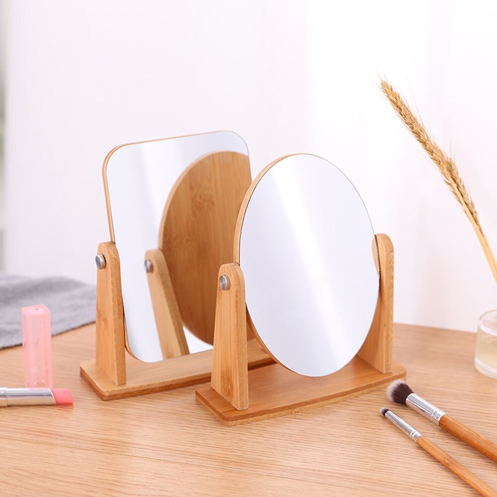 Wood stand Table Makeup Mirror Cosmetic Desktop Makeup MirrorS Beauty Dressing MirrorS Student Dormitory Book Mirror