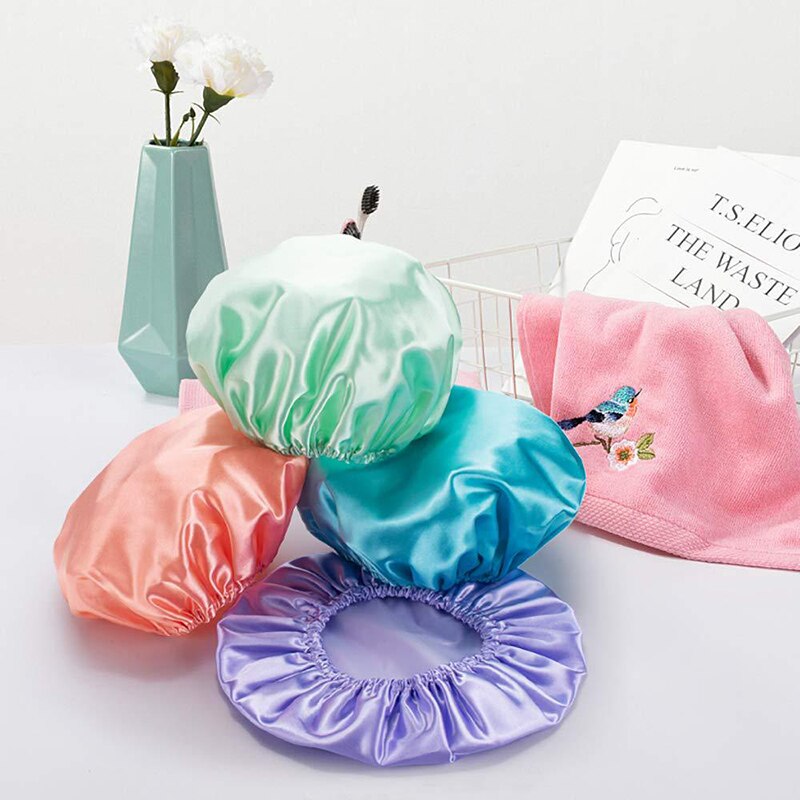Home Waterproof shower cap swimming hats hotel elastic shower cap Hair cover products Bath products Bath s different colors