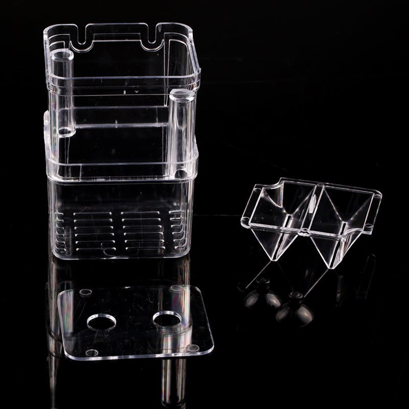 Double-Deck Clear Fish Breeding Isolation Box Floating Guppy Fish Incubator Protective Baby Fish Aquarium Breeder Acrylic