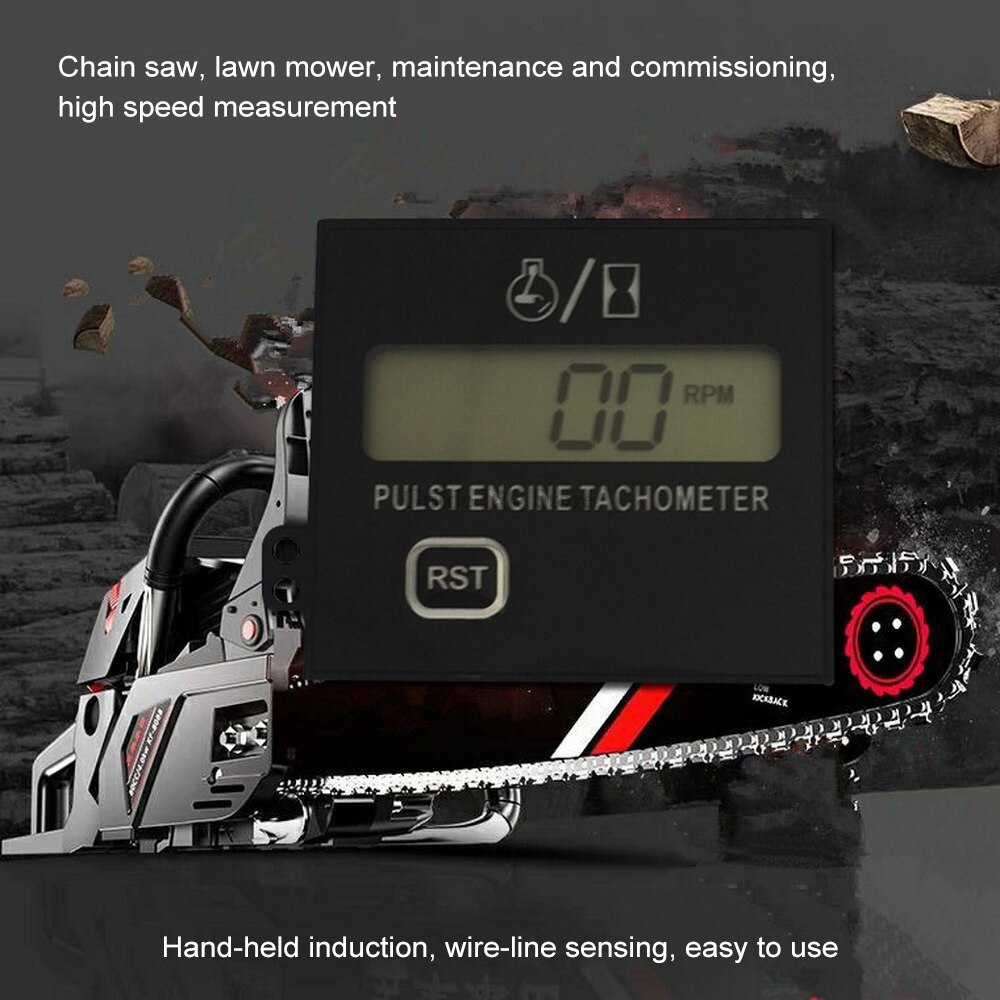 100% Sensing Tachometer Chainsaw Gesture Gasoline Engine Lawn Mower High Speed Equipment Digital Display Pulse Speedometer 3V