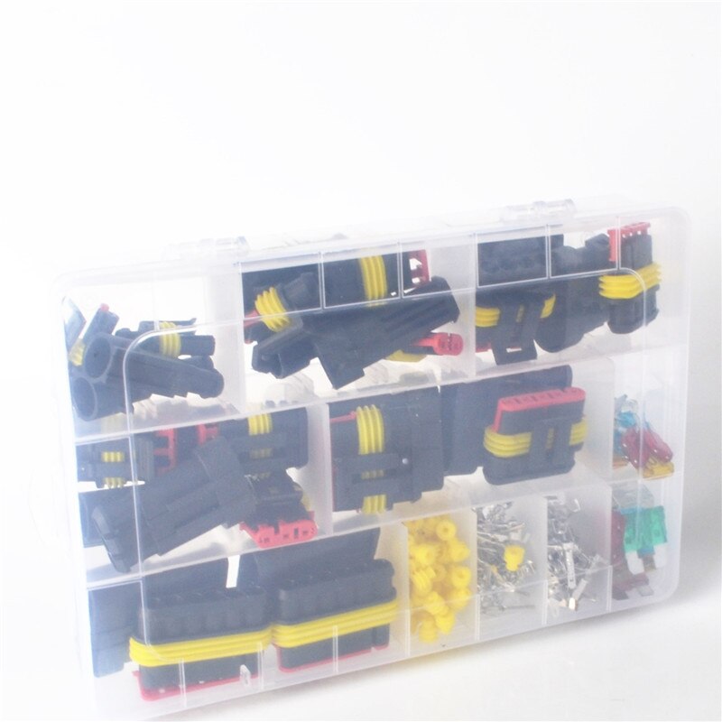 216 unids/set 1-6 Pin coche motocicleta impermeable cable eléctrico conector terminales automotrices Kit macho hembra enchufe hoja fusibles