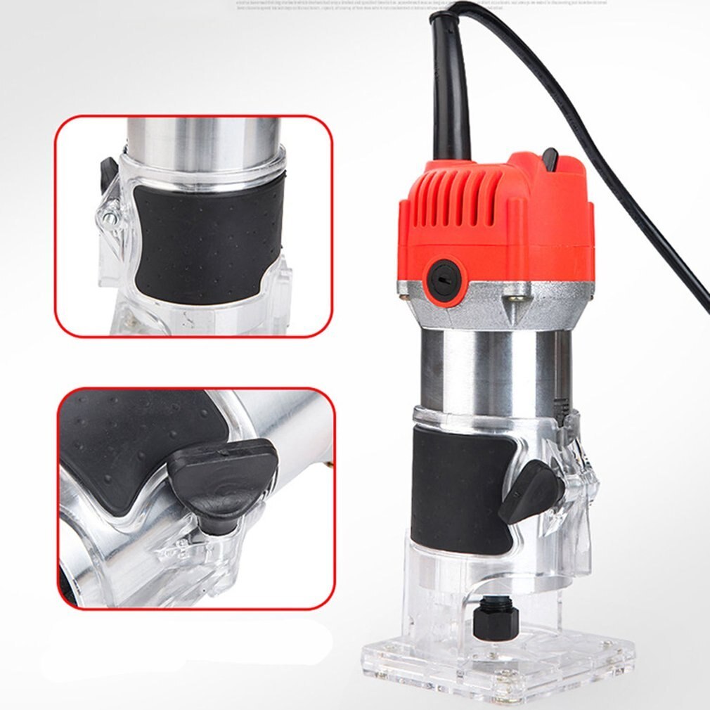 220v 1/4 850w trim överfräs kant trä rena snitt elektriskt träbearbetningsverktyg 33000 rpm trim fräs svarv live center konisk verktyg