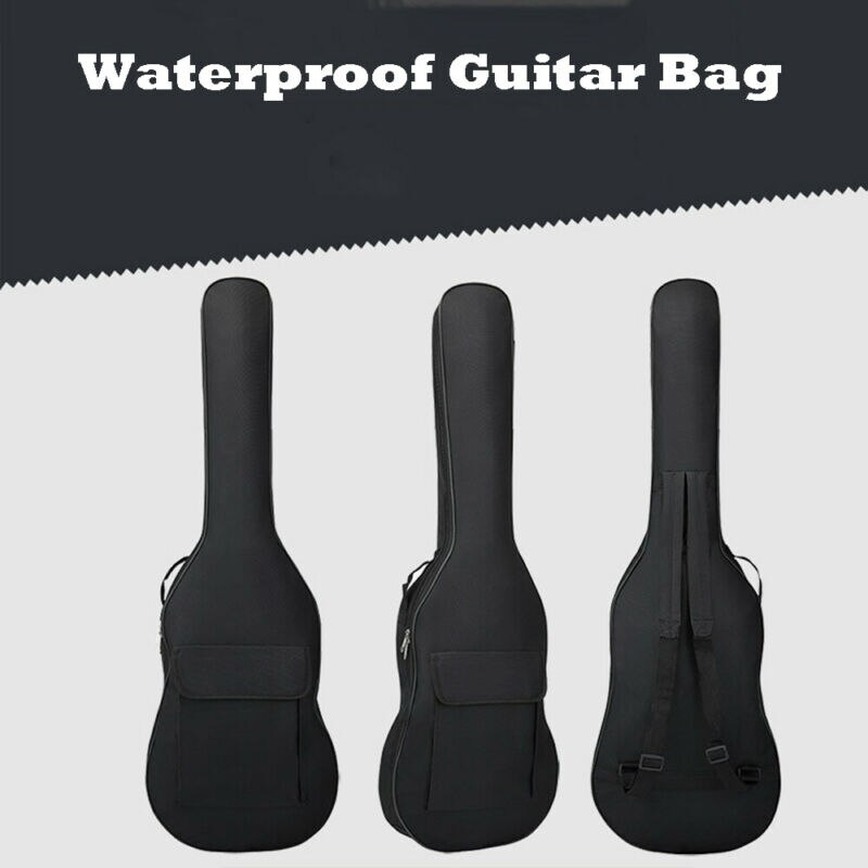 Dubbele Bandjes Padded Waterdichte Elektrische Gitaar Tas Soft Case Gig Bag Case Zwarte Draagtas Houder Akoestische Terug Instrument Zakken