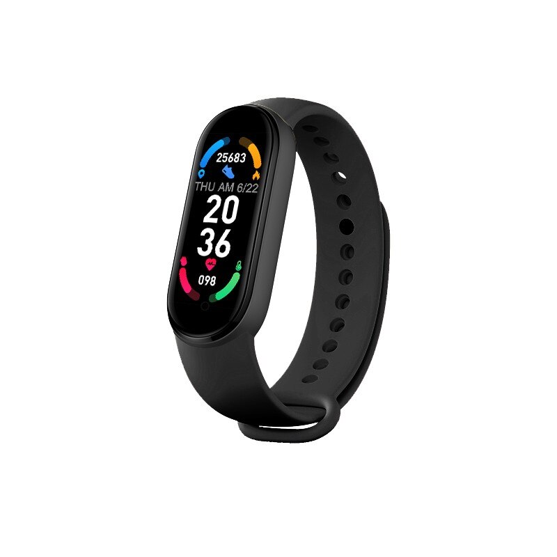 M6 Smart Armband Horloge Fitness Tracker Hartslag Bloeddrukmeter Kleur Screen IP67 Waterdicht Voor Mobiele Telefoon: Black