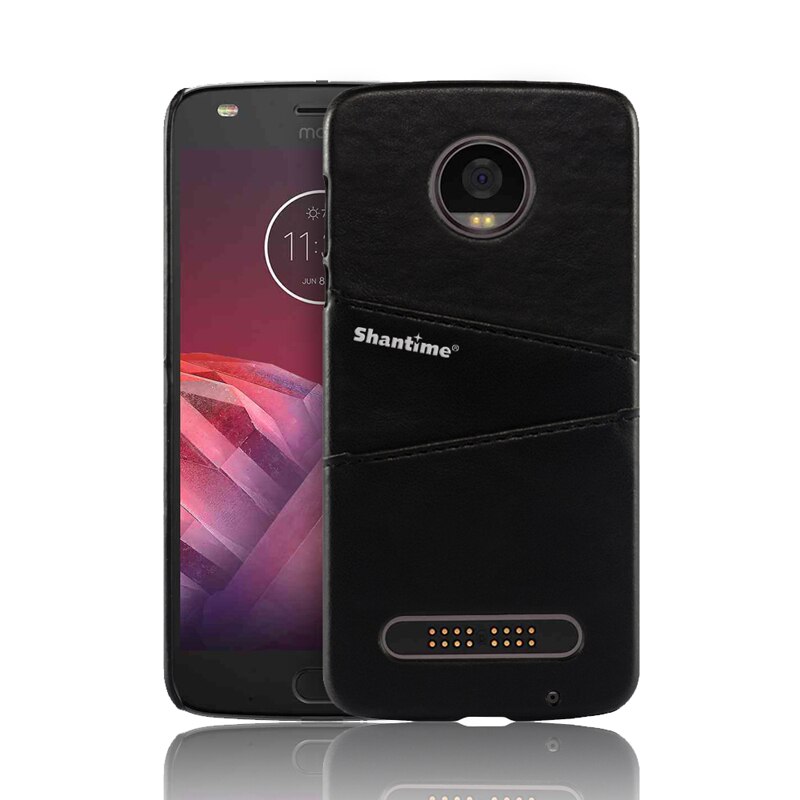 For Moto Z2 Play Z3 Play Pu Leather Case For Moto X4 Z2 Business Case For Moto Z Play Z Force Phone Case: For Moto Z Force / BLACK