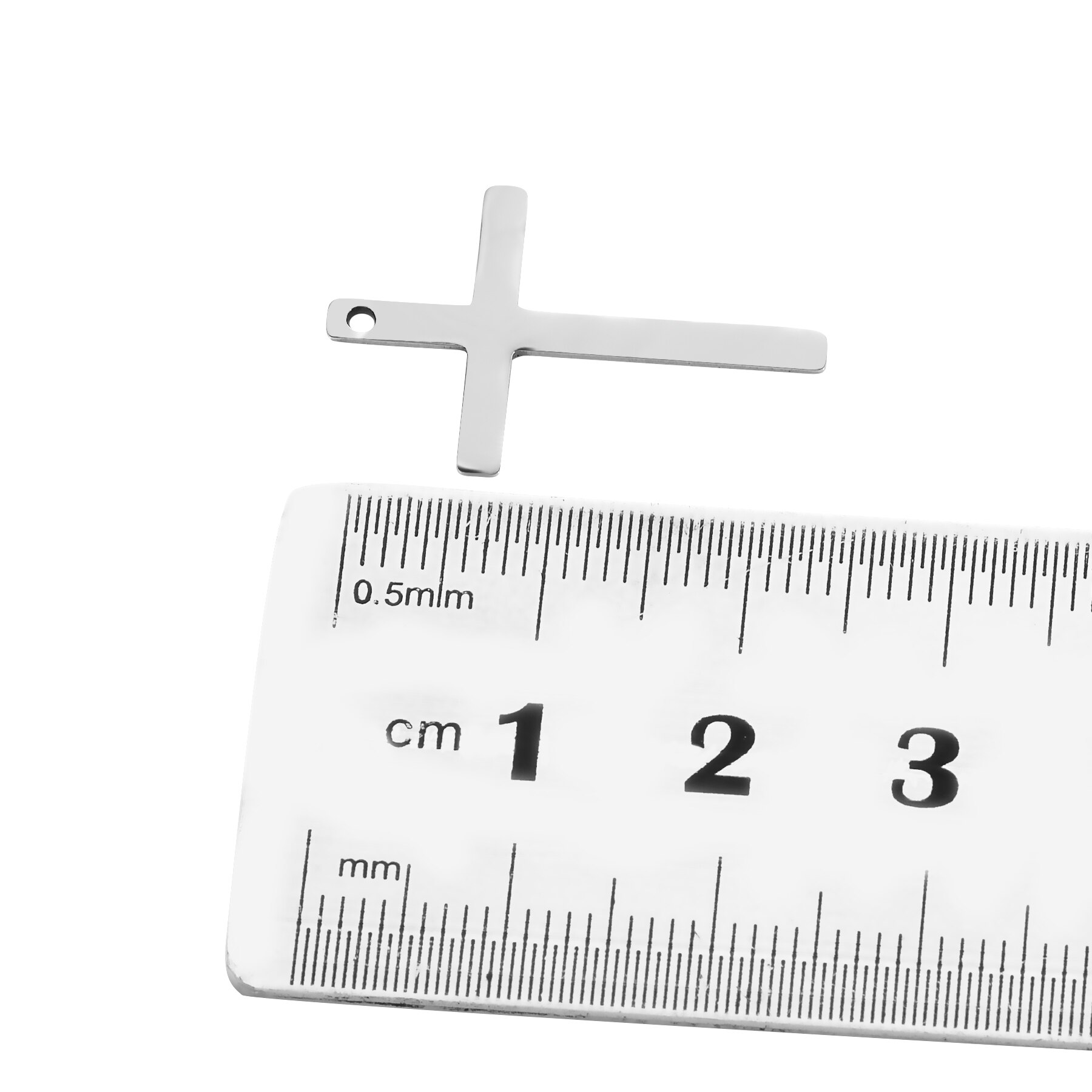 Stainless Steel 16*25mm Cross Charms Jewelry Making DIY Pendant Bracelet Handmade Accessories 50Pcs/lot