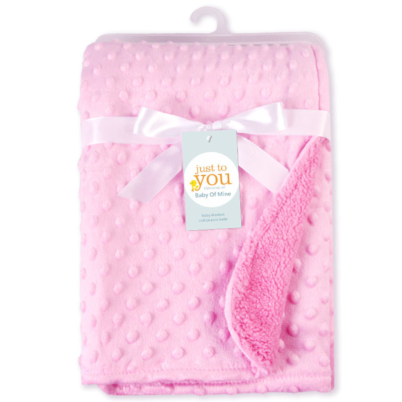 Baby Blanket & Swaddling Newborn Thermal Soft Fleece Solid Bedding Set Cotton Quilt