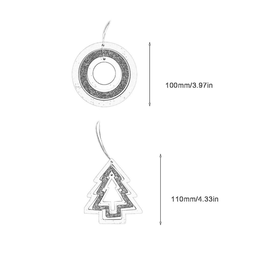 Christmas Wooden Gold Powder Ring Christmas Tree Decoration Pendant Ornaments Family Closet Wooden Sign