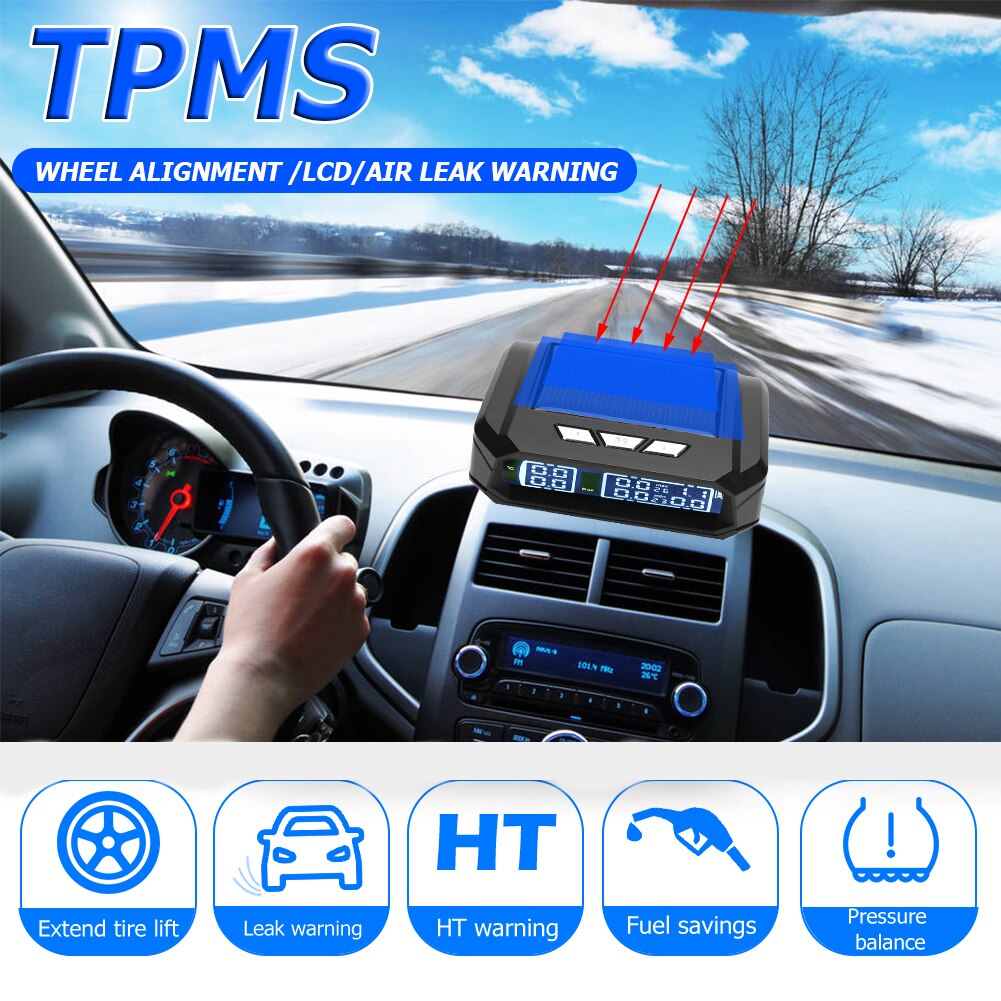 Solar Wireless Tire Pressure Monitoring System Car... – Vicedeal