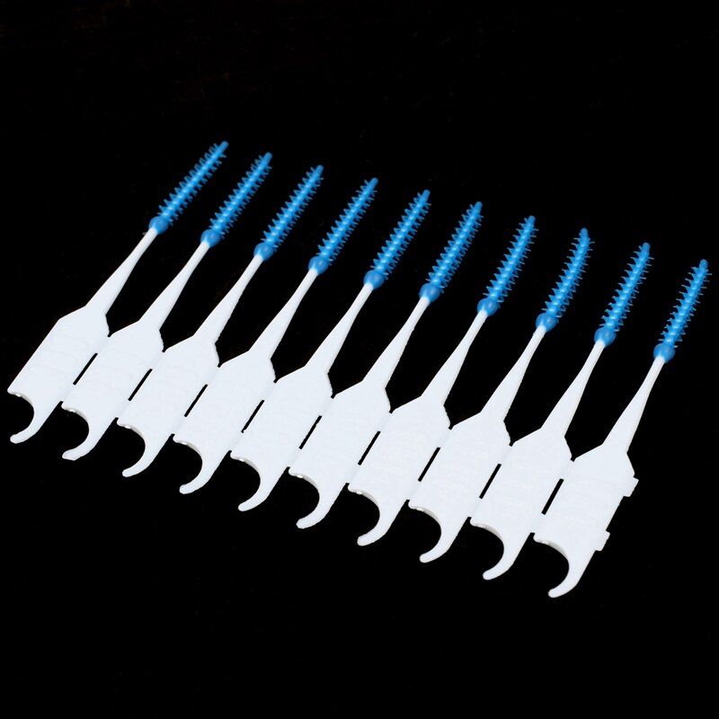 200Pcs/Box Soft Silicone Floss Interdental Brush Disposable Teeth Stick Toothpicks Floss Tooth Pick Oral Care Brush Clean