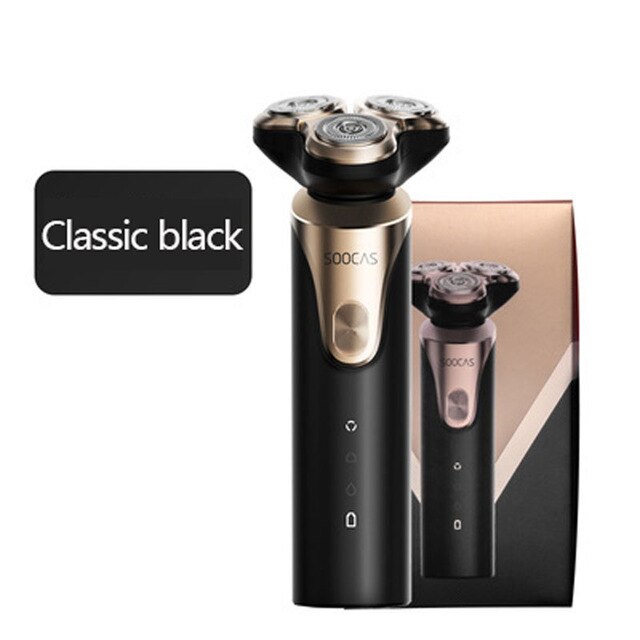 Xiaomi SOOCAS S3 golarka elektryczna dla mężczyzn 3 głowica tnąca robić golenia na sucho bezprzewodowa USB akumulator wodoodporna maszynka robić golenia: czarny