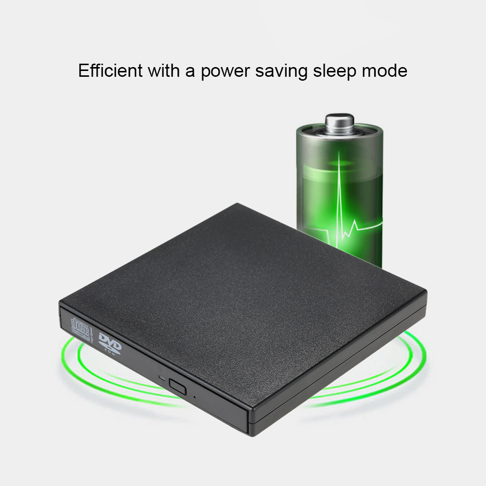 USB 2.0 Portable Slim External DVD-RW/CD-RW Optical Disc Drive Reader Writer Player with Combo CD-RW Burner for Laptop Desktop