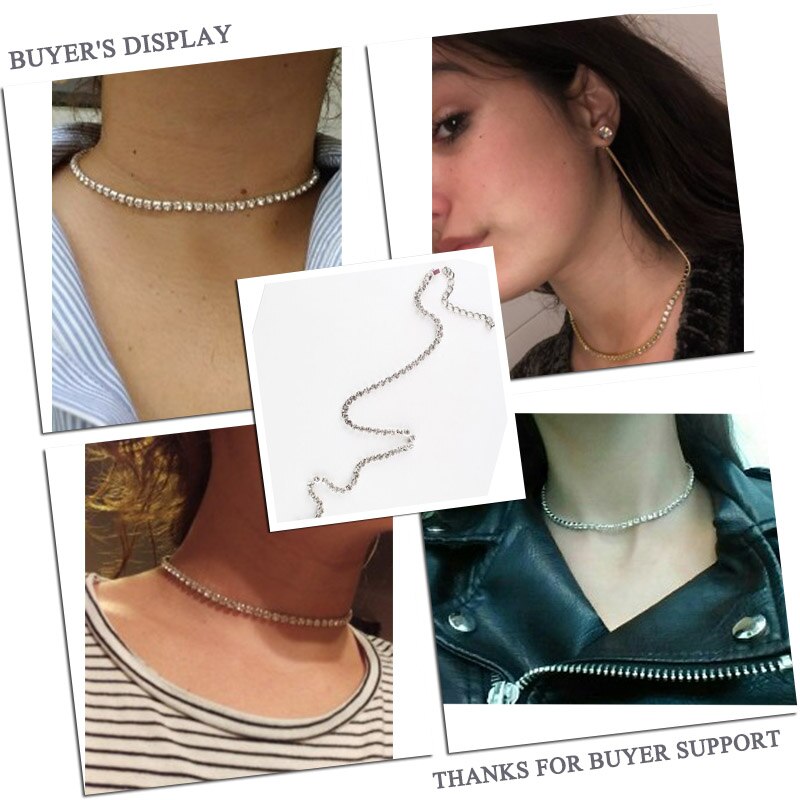 H:HYDE Jewelry Accessories Luxury Rhinestone Choker Necklace for Women Temperament Collar mujer Necklace Birthday