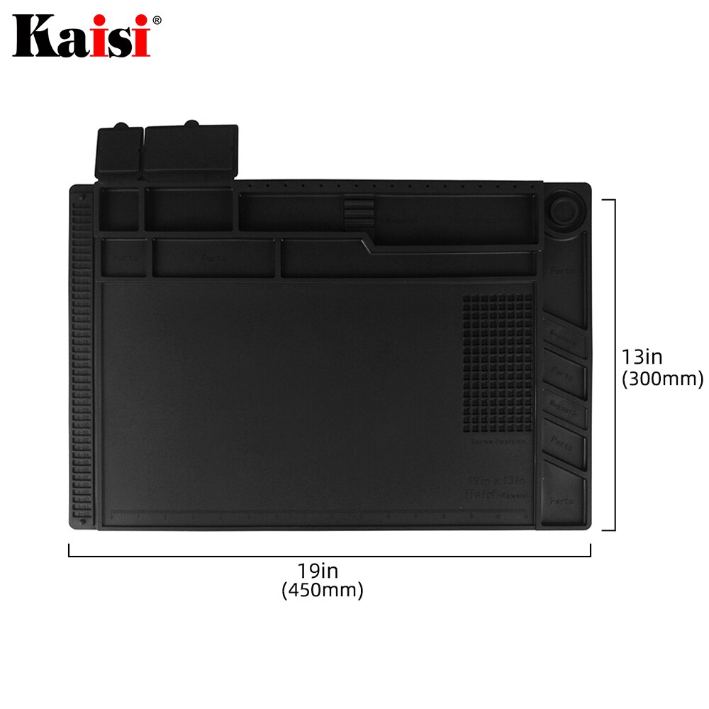 ESD Heat Insulation Working Mat BGA Soldering Station Silicon Soldering Mat Work Pad Maintenance Platform With Magnetic: kaweisi