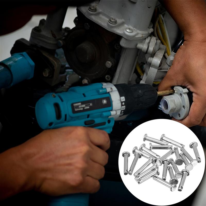 20pcs Stainless Steel Flat Head Pin Door Bolts Sturdy Clevis Fastener With Single Hole