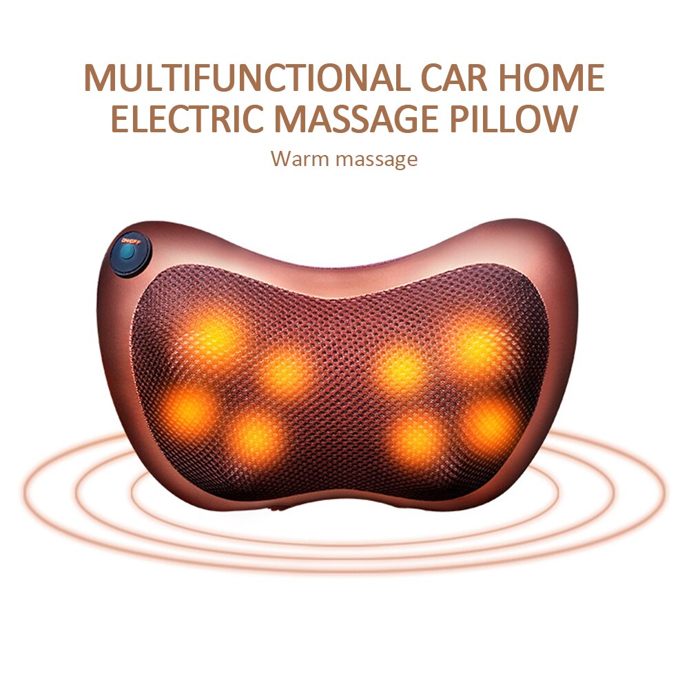 Multi-Functional Electric Pillow Shoulder BackVibrator Heating Kneading Infrared therapy pillow shiatsu for car and home