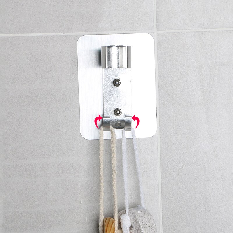 Ruimte Aluminium Douche Houder Verstelbare zelfklevende Wandmontage Badkamer Douchekop Montagebeugel Douchekop Houder