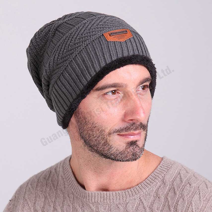 Heren winter hoeden en caps winter cap mannen vrouwen winter gebreide hoeden brandes winter unisex cap mutsen: Gray