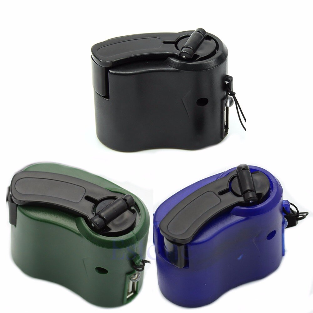 Cargador con manivela Manual para teléfono móvil, accesorio de emergencia con USB, Dinamo Manual para PDA móvil, MP3, MP4: Default Title
