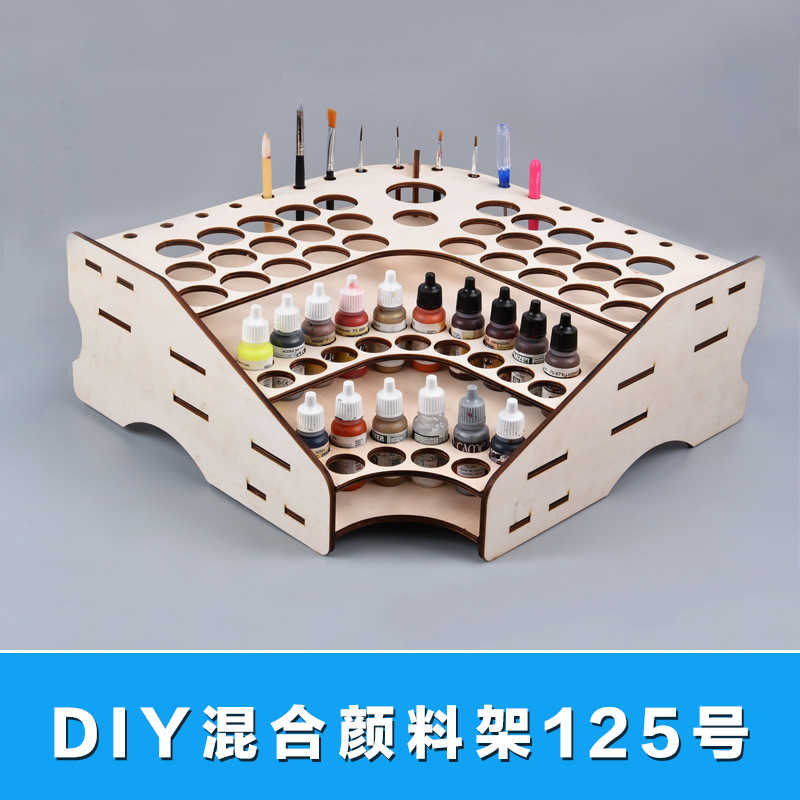 10 Layers Modular Master Paint Box Organizer Storage Tools Supplies Collapsible 75 Pots Wooden Paint Bottles Storage Rack Holder: Diy Mix Frame 125