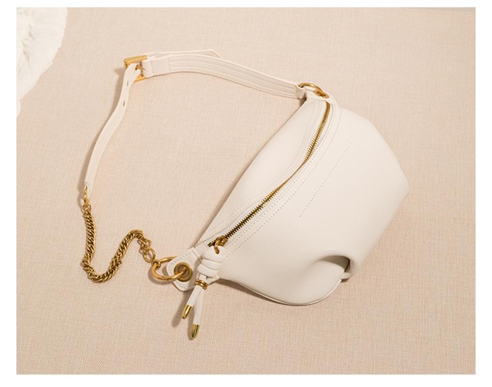 Vita delle donne di modo borsa con tracolla regolabile grande in pelle di qualità del sacchetto di crossbody Sacchetti di spalla con antiossidante catena: Beige