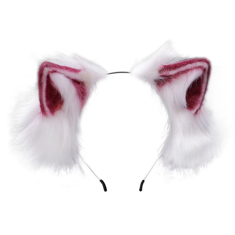 Furry Bendable Cat Ears Headband Flurry Plush Animal Lolita Cosplay Hair Hoop: WR