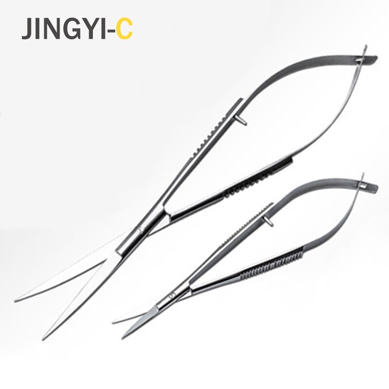 Stainless Steel Scissors Straight Curved Cuticle Scissor Dead Skin Spring shear Open Eye Microscissors Manicure Tools 12/16cm