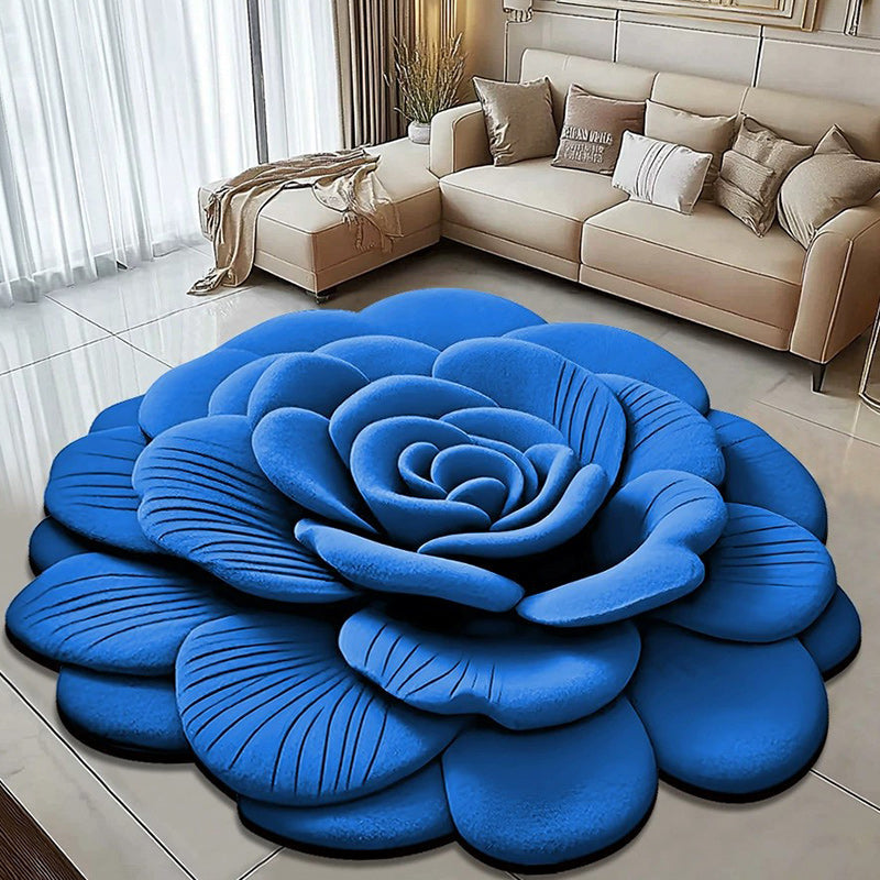 3D Fresh Flower Pattern Door Mats Alien Dirt-resistant Floral Plush & Diatomaceous Earth Floor Mat Bathroom Absorbent Anti-slip