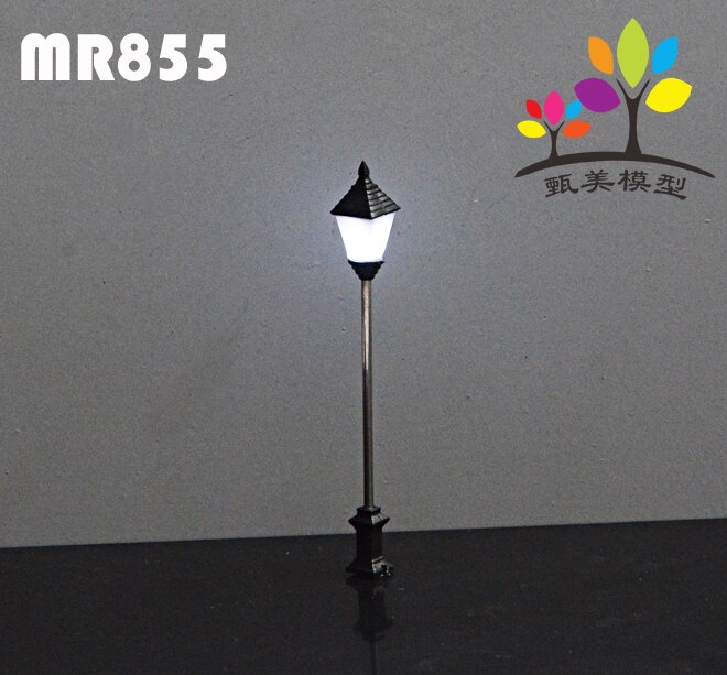 Led 3V Hoge Licht Schaal Model Metalen Lantaarnpaal Licht Voor Architectuur: MR855 white