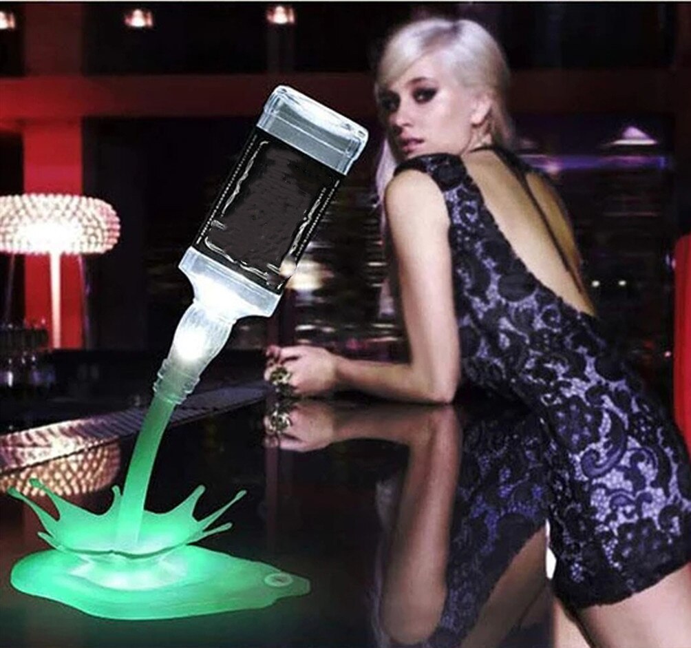 LED Nachtlicht Wein Gießen Lampe 3D Wiederaufladbare USB berühren Schalter Illusion Flasche Dekor Licht Für Bar Kneipe Party Tisch lampe # LC