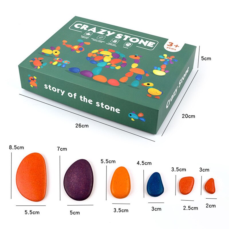 Ciottoli arcobaleno di legno divertimento per bambini impilabile giocattoli da costruzione creatività immaginazione formazione equilibrio Puzzle giocattoli regali: Default Title