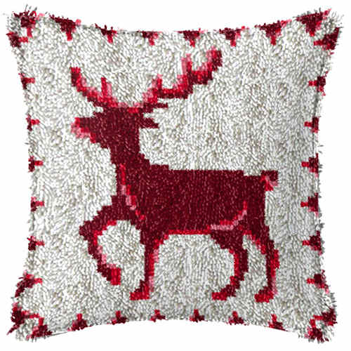 Cartoon Klink Haak Kits Kussen Diy Handgemaakte Gedrukt Canvas Kussen Klink Haak Kit Klink Haak Kleed Kerst Decor: 001