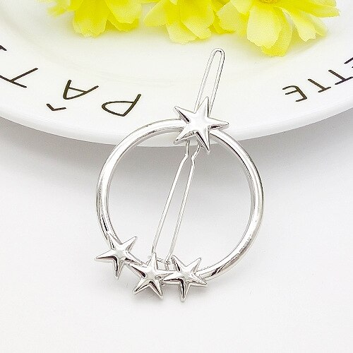 femmes cheveux accessoires Triangle pince à cheveux épingle métal géométrique alliage lune cercle Hairgrip Barrette filles support: 8