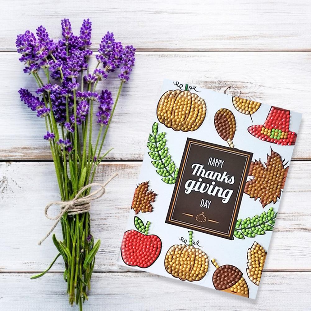 4pcs DIY Diamond Painting Greeting Card Painting Set Festival Party Christmas Birthday Hand Wish Card Wedding Card Box
