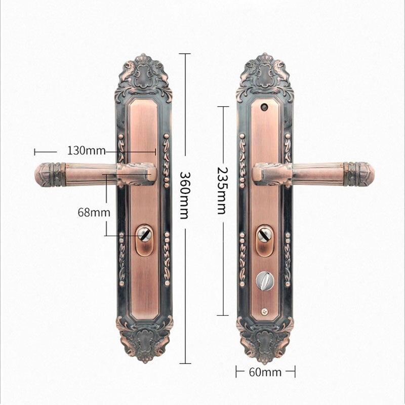 Aluminum Entrance Door Lock Handle Anti-theft Mortise gate handle