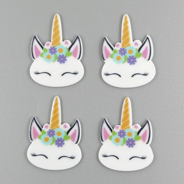 10 st/lot harts hästhuvud cabochons för pilbågar tecknad horned häst harts platt rygg hantverk gör-det-själv-håraccessoarer/kylskåp klistermärke: 1