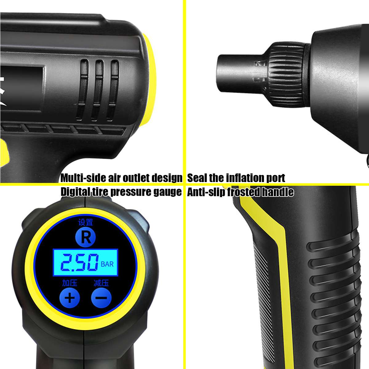 120W Drahtlose Auto Luft Kompressor Handheld USB Aufladbare Reifen