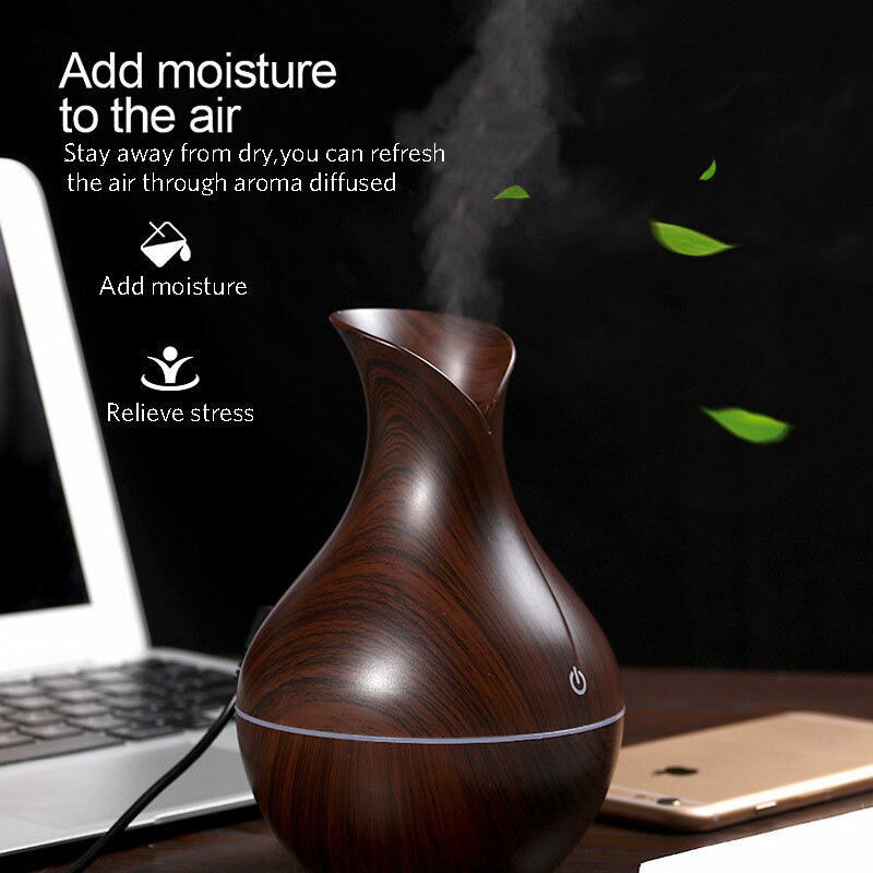 Luchtbevochtiger voor binnen, houtstructuur, ultra stille luchtverspreider, etherische olie luchtbevochtiger voor thuis, auto, csl 88