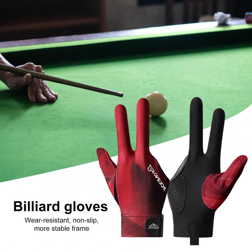 3 Fingers Billiards Gloves Enhanced Grip Left Right Hand Table Tennis Gloves Anti-slip Breathable Snooker Gloves