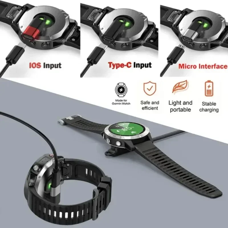 Cavo dati adattatore micro USB IOS per ricarica per orologio Garmin Fenix 5 5X 5S 6 6X pro per attivo Fenix 6/6X ProSolar/6S pro/S40