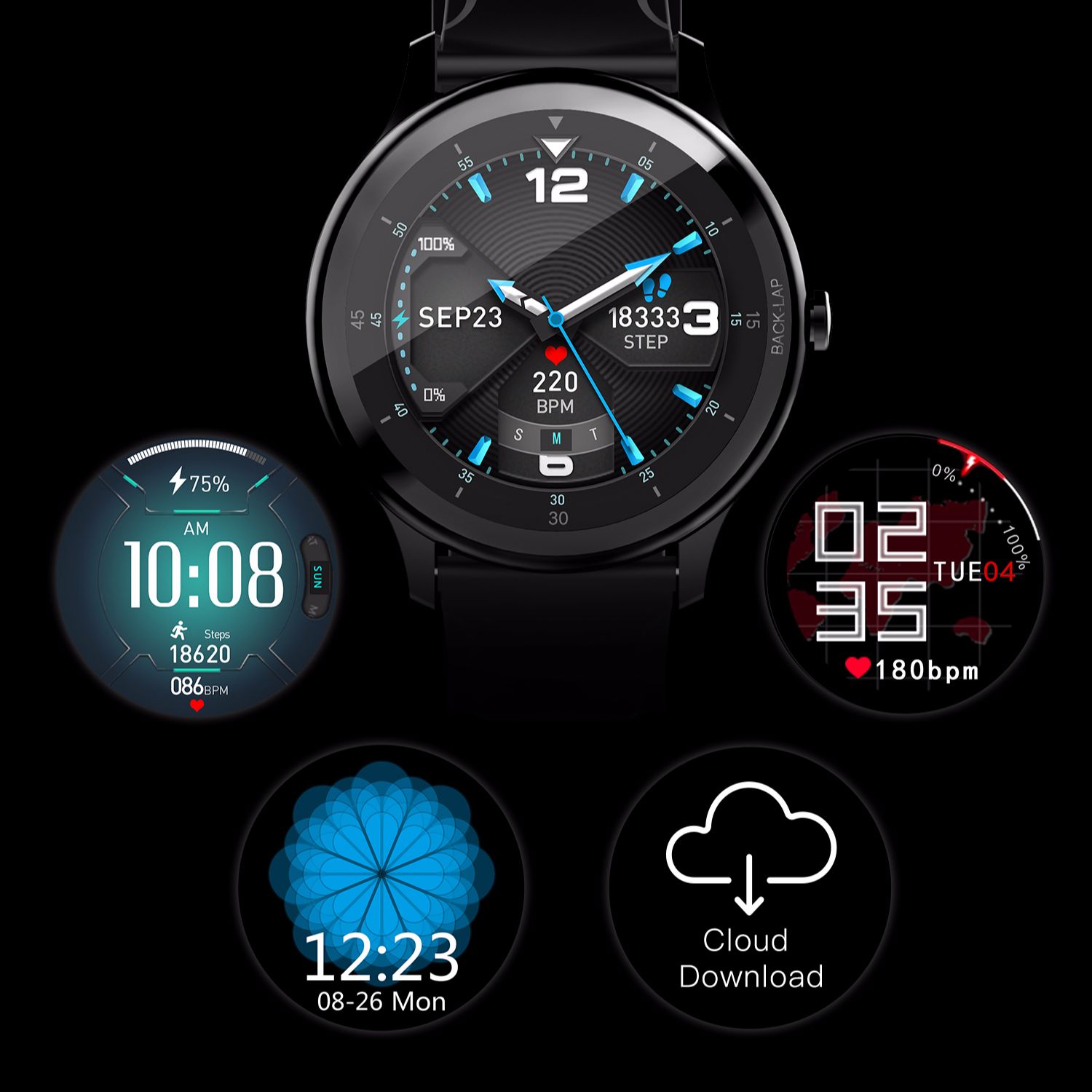 Smart sports watch, pulse meter, stopwatch, calorie, sleep monitor, wristwatch smart activity waterproof IP67