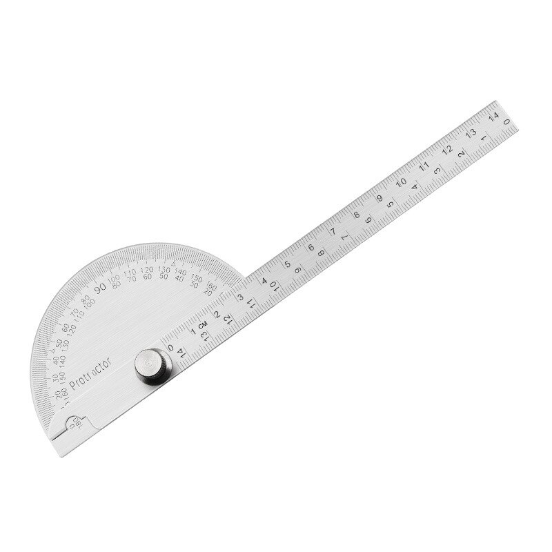 180 Degree Adjustable Protractor Stainless Steel Gauge Round Head Caliper Measuring Ruler for Woodworking Engineering Drawing: Red