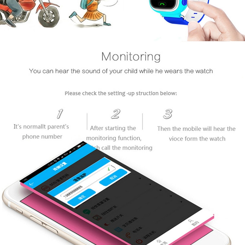 Neue Q90 GPS Telefon Positionierung freundlicher Uhr 1,22 Zoll Farbe berühren Bildschirm freundlicher SOS Clever Uhr PK Q80 q50 Q12