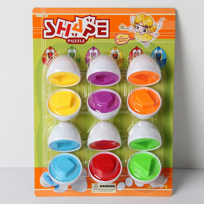6pc/ sæt farve matchende æg sæt parrede æg gashapon smart æg førskole legetøj farvegenkendelse færdigheder læring legetøj: Default Title