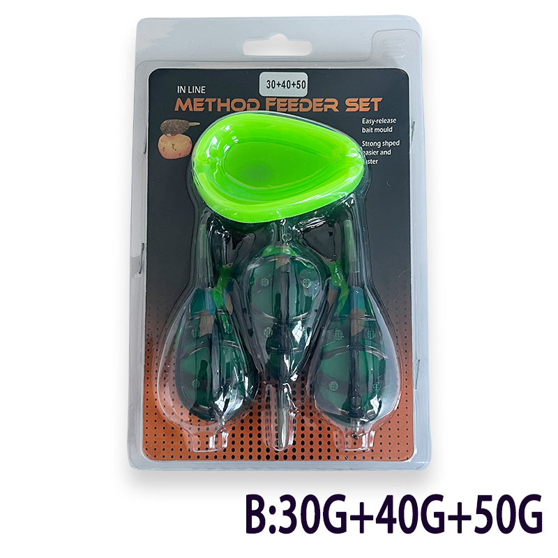 TAKEDO TN15 20G 30G 40G 50G 60G lanceur d'appât carpe mangeoire carpe méthode de pêche mangeoire et moule carpe matériel de pêche ensemble: Orange