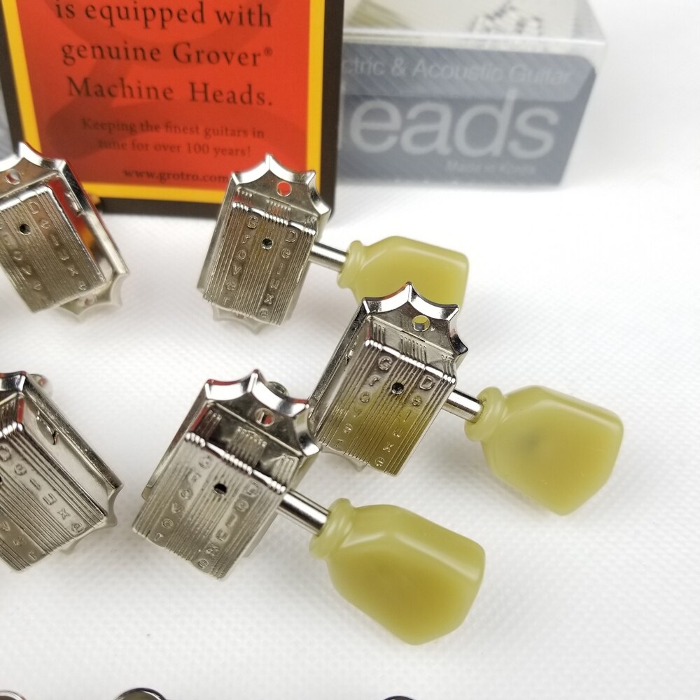 Echt Grover Stemsleutels Deluxe Vintage Stijl Gitaar Machine Heads Tuners Voor 10 Mm Lespaul Gitaar Chroom Zilver Gemaakt In china
