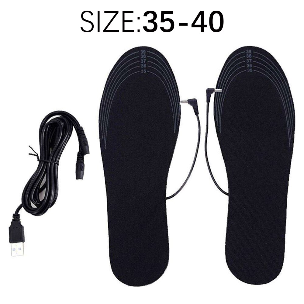 Unisex Winter Wärmer Fuß USB Lade Elektrische Beheizte Einlegesohlen Für Schuhe Heizung Einlegesohle Stiefel Cuttable Wiederaufladbare Heizung Pads: 35-40