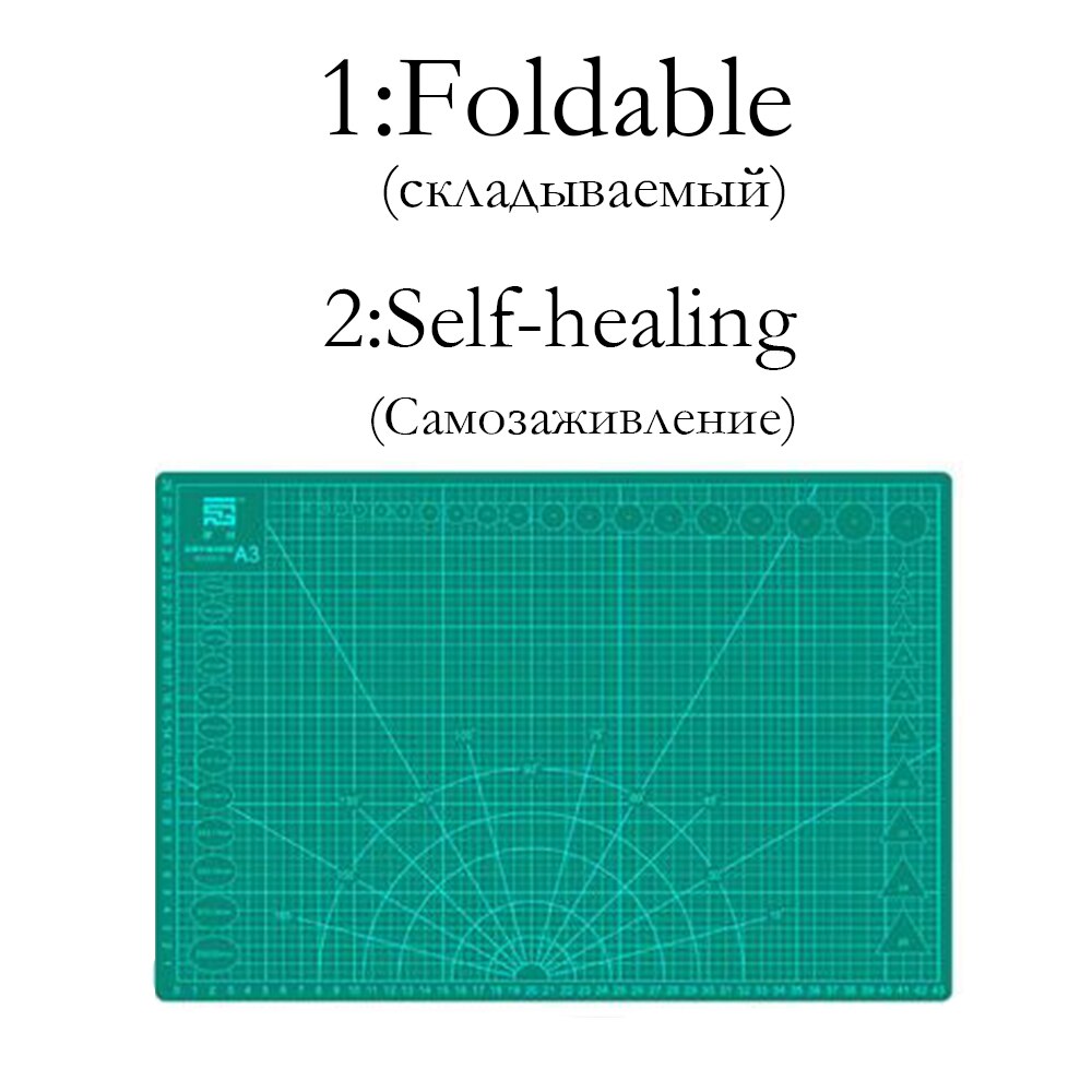 1Pcs A3 Pvc Rectangular Cutting Mat Grid Line Tool Plastic 45cm * 30cm: Green